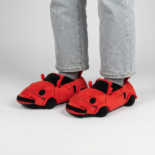 Pantoufles Voiture rouge